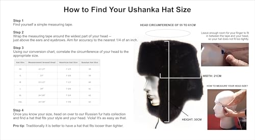 Image of Winter Fur Ushanka Russian Hat with Secret Pocket and Removable RED Star Emblem