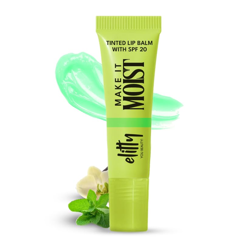 Image of Elitty Crave (Mint Vanilla) Lip Balm | Dermatologically Tested | Infused with Peptides, Witch Hazel & Vitamin E | Gentle & Safe for Everyday Use (6 GM)