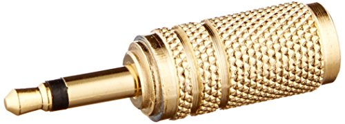 Monoprice 107158 3.5mm Mono Plug to 3.5mm Stereo Jack Adaptor, Gold Plated (2 Pack)
