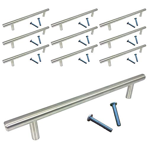 Tmc Kitchen Cabinet Door Handle Set, Modern Satin Nickel Stainless Steel Handles For Cabinets, Cupboards And Drawers,Silver Bar Pull,10 Pcs,( Hole Centers 7-1/2”,192Mm) #TOP25