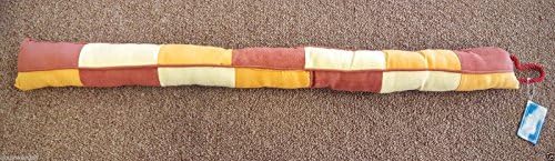 Door Draft Stopper 36" Tri-Color Checkered Yellow Orange Burnt Cold Cool Air Window Breeze Blocker Guard Cover Snake Decorative Home