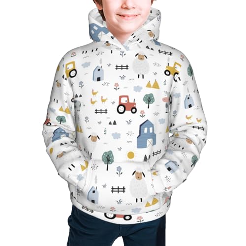Cute Sheep and Cows Kids Pullover Hoodies Boys Sweatshirts Girls Athletic Clothes with Pocket2