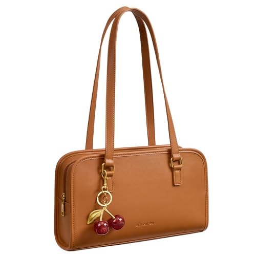 Image of BOSTANTEN Shoulder Bag with Cherry Charm Vegan Leather Purse for Women