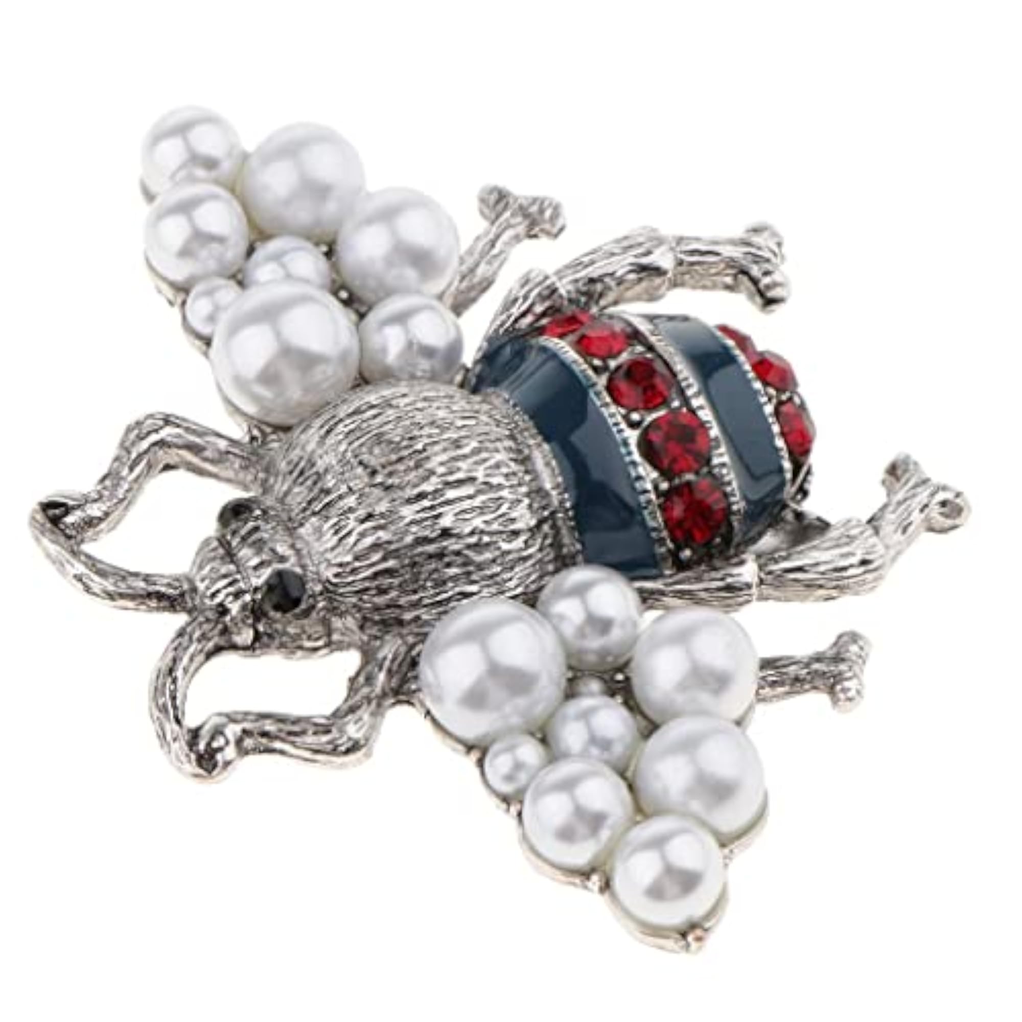 Cute Bee Alloy Pearl Brooch Pins, Rhinestone Charm