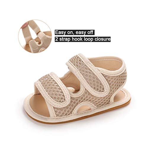 image for Sawimlgy Baby Girls Boys Sandals Summer 2 Hook Loop Strap Shoe Rubber 