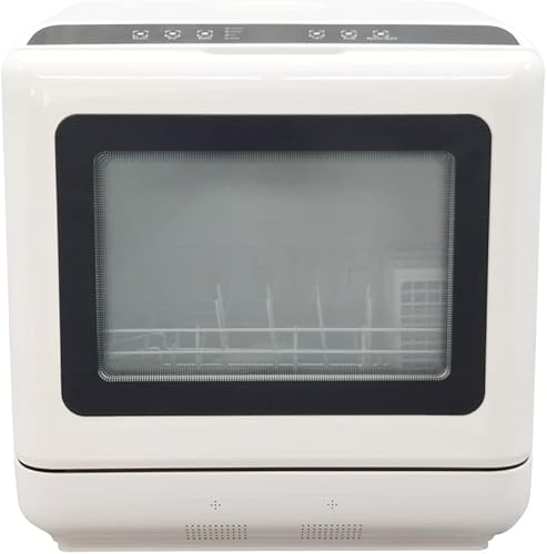EQCOTWEA Lavaplatos de sobremesa, lavavajillas portátil de escritorio para el hogar, pequeño lavaplatos automático de secado y lavadora con