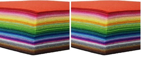 Image of 42pcs Felt Fabric Sheet 4 inchx4 inch Assorted Color DIY Craft Squares Nonwoven 1mm Thick (Pack of 2)