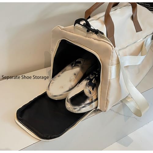 Travel Duffel Bags with Shoes Compartment Dry and wet separation Overnight Bag Carry-On sport bag (Gray)4