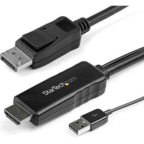 StarTech.com 6ft (2m) HDMI to DisplayPort Cable 4K 30Hz - Active HDMI 1.4 to DP 1.2 Adapter Converter Cable with Audio - USB Powered - Mac & Windows - HDMI Laptop to DP Monitor - Male/Male (HD2DPMM6)