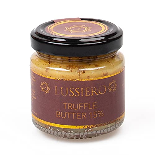 Lussiero Premium Trüffelbutter mit 15% echtem Trüffel Weisser Trüffel Tuber Magnatum Pico und Bianchetto Tuber Borchii 80g Cover