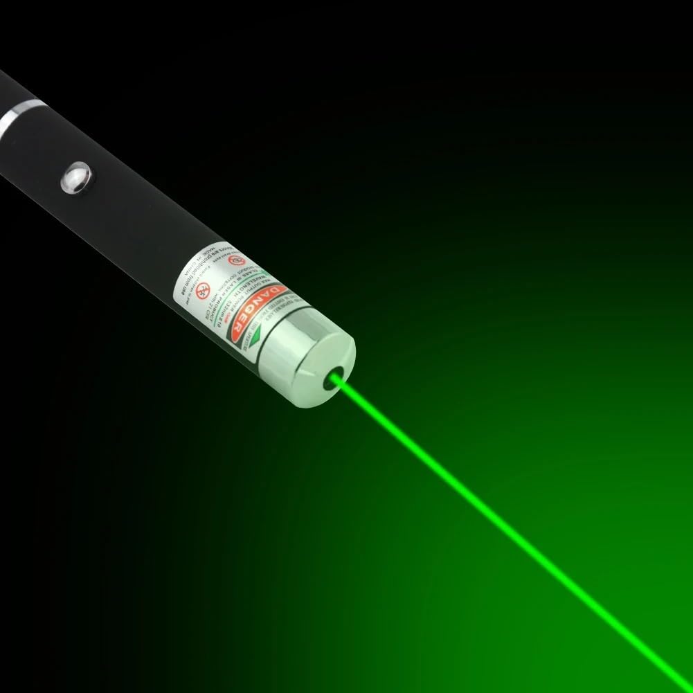Elegant Lifestyle Powerful Green Laser Pen Pointer Star Light – 532 nm, 5-in-1 Rotating Kaleidoscopic Light for Presentations, Teaching, Outdoor Activities, Kids, and Pets – Wireless Battery Operated
