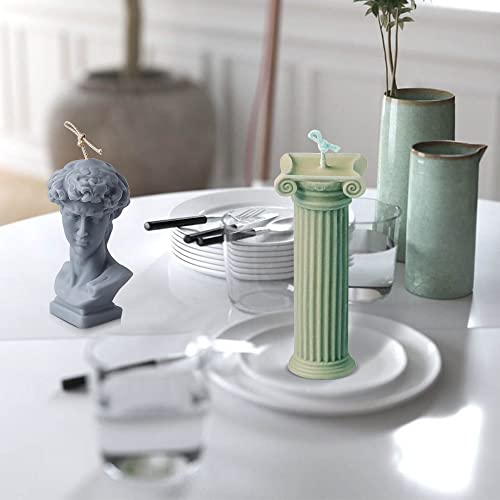 Idotodo 4Pcs 3D Candle Silicone Mold Roman Column Shape, Ancient Greek Pillar Candle Mold, Diy Candle Plaster Soap Craft Making Tool #TOP5