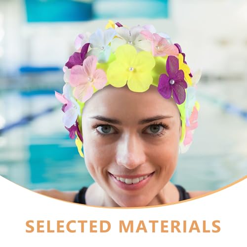 Bonnet de natation floral extensible idéal pour entraînement et baignade - 3