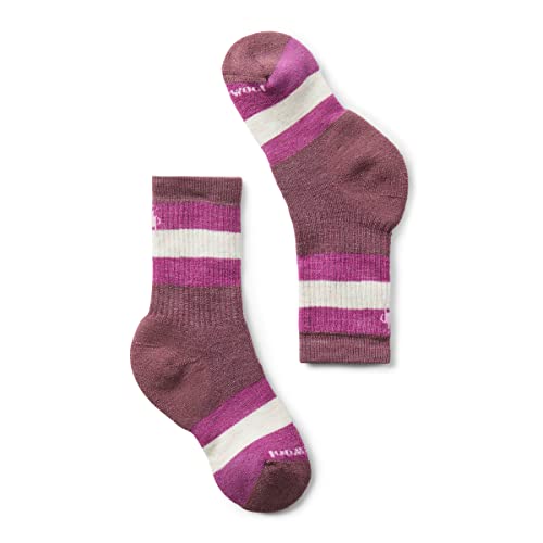 Smartwool Kids Hike Full Cushion Striped Crew Socks (Toddler/Little Kid/Big Kid) Argyle Purple LG (3 Little Kid - 6 Big Kid)