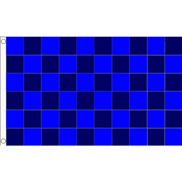 Flagtex Checkered Flag Royal Blue Navy 5ft x 3ft (150cm x 90cm) - Racing Flags for Team Sports, Football Team Flags for Outdoor Garden, Sports Racing Decorations