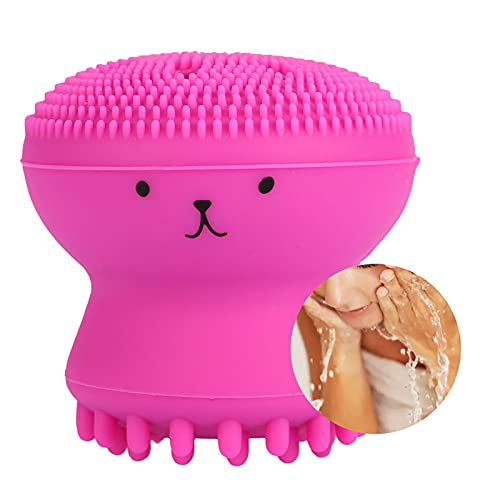 Xiuganpo Cepillo de Limpieza Facial, Cepillo de Limpieza de Silicona Exfoliante de Profunda, Facial de Pulpo con Herramienta de Masaje de Lavado de Burbujas para Desmaquillante, Cuidado de la Piel,