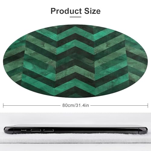 Alfombra lavable pequeña con estampado verde esmeralda de tacto suave 4