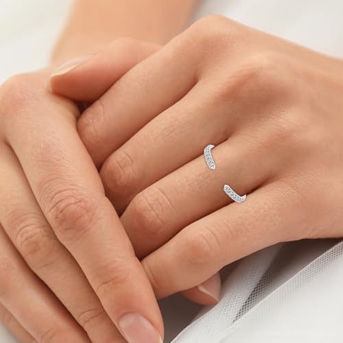 Pompeii 1/2Ct Pave Diamond Open Wedding Ring 14k Gold Stackable Band Lab Grown (F/G,VS1-VS2)4