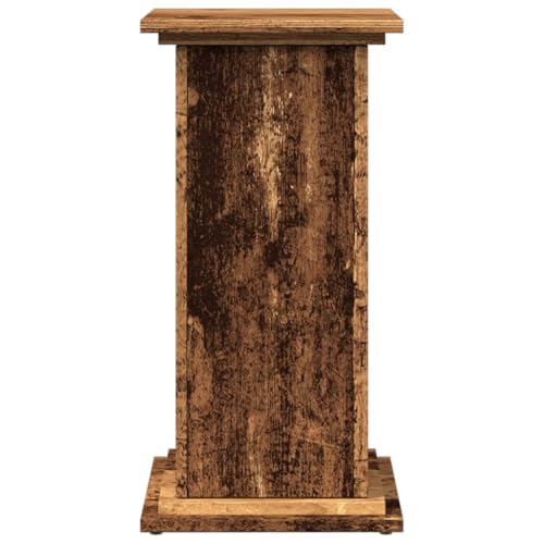 vidaXL Pedestal Expositor con almacenaje Madera Envejecida 31x30x60 cm, Vitrina, Pedestal de exposición, Mesa Auxiliar, Armario de exposición - imagen 5