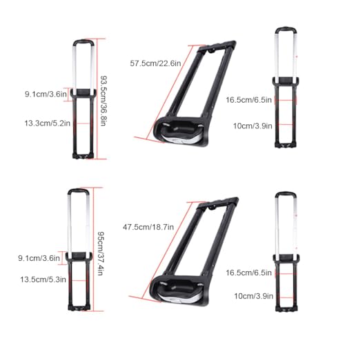 Varilla de tracción ajustable tipo 1 para maleta de viaje carrito negro 4
