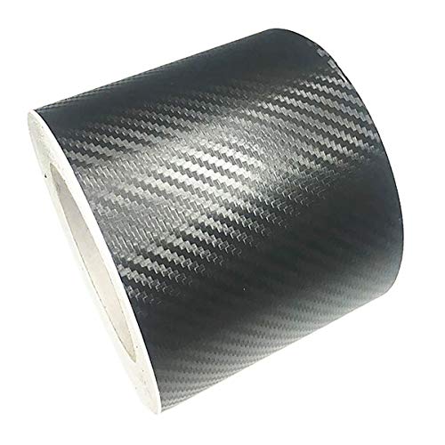 Queenbox 3.9 in x 10 ft Carbon Fiber Car Sticker Universal Adhesive Black Wrap Vinyl Roll