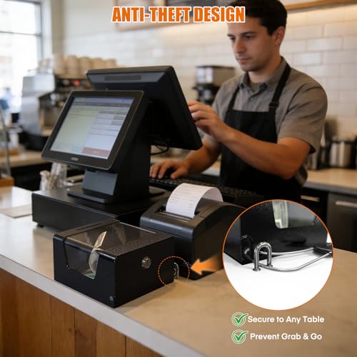 Image of Steel Locking Tip Box - Heavy Duty Secure Tip Jar with Combination Cable Lock - Use for Collecting Donation, Suggestion, Business Card, and More