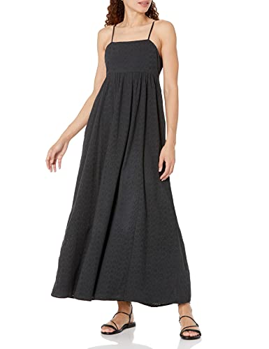 The Drop Maxikleid für Damen, Shyla Baumwolle Lochmuster, Schwarz, XS