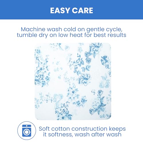 Delta Children Fitted Crib Sheets for Girls and Boys - 100% Organic Cotton Crib Sheet for Standard Crib and Toddler Mattresses - 28x52 Inch - GOTS Certified (Pack of 3), Blue Botanicals - image 8