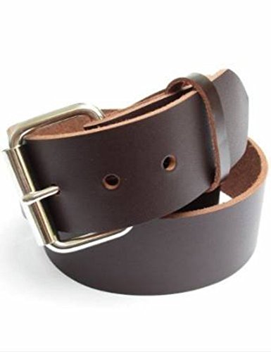 Dangerous Threads Concealed Carry Weapon Belt (CCW) - Mens Heavy Dark Chocolate Brown Leather Gun Belt 1 3/4