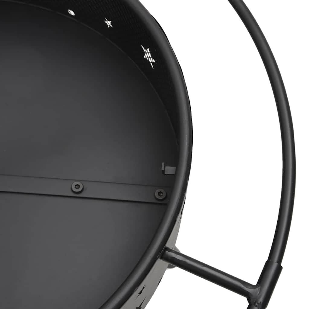Palenisko ze stali 70 cm XXL z pogrzebaczem i ochroną przed iskrami, do ogrodu, na taras, na zewnątrz, wytrzymałe palenisko zapewnia ciepło i przytulną atmosferę z praktycznym pierścieniem