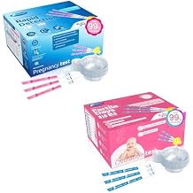 Ovulation Test Strips 50 and Pregnancy Tests 50, HEAL-CHECK Bulk Ovulation Predictor Kit for Women TTC, Over 99% Accuracy, Easy to Use at Home, Individually Wrapped, FSA HSA | 50LH+50HCG+100 Urine Cup
