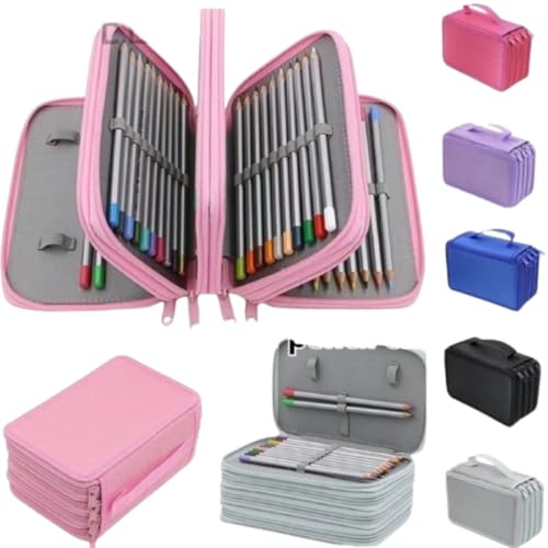 Estojo Escolar/Estojo Box/Estojo De Lápis De Quatro Camadas Com 72 Furos De Cor/Material Escolar (PRETO)