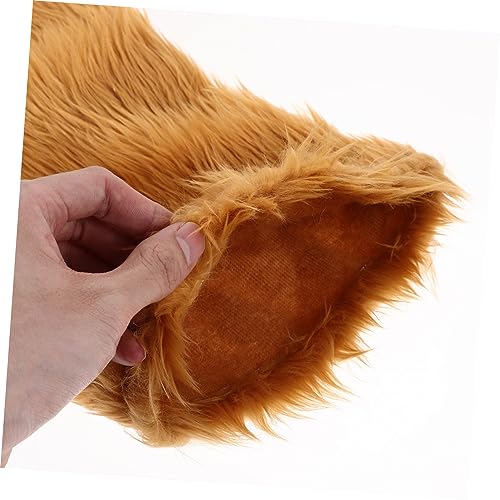 Creative Brown Plush Glove Warm Plush Glove for Masquerade Party Photo Prop Comfortable and Portable Winter Accessory4
