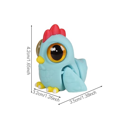 5 imanes decorativos articulados 3D de pollito para refrigerador miniatura 5