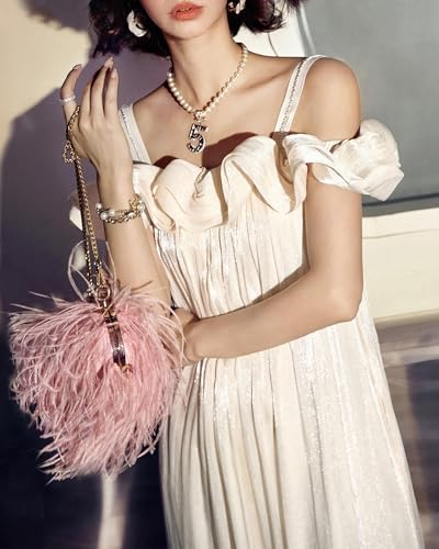 Women’s Casual Ruffle Off Shoulder Glossy Party Vacation Summer Cocktail Midi Dress2