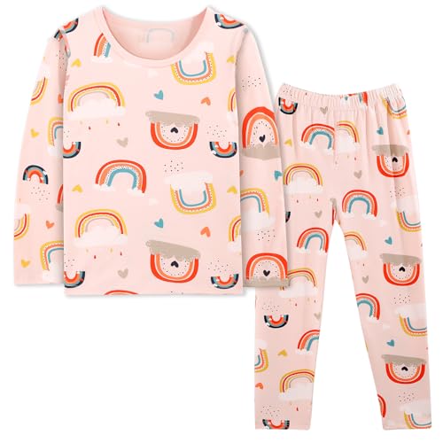 KAKU NANU Pijamas Niña Largo Pijama Invierno Niña Regalo Rosa 7 8 Años