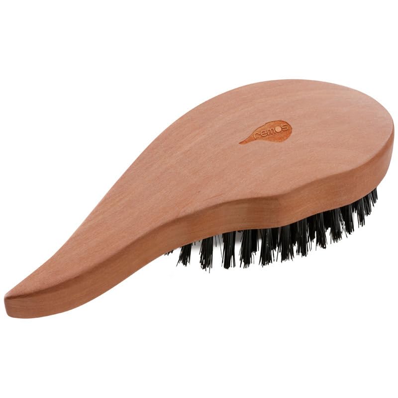 REMOS Hairbrush with Wild Boar Bristles - made of local Pear Wood, Right Hander - Image 2