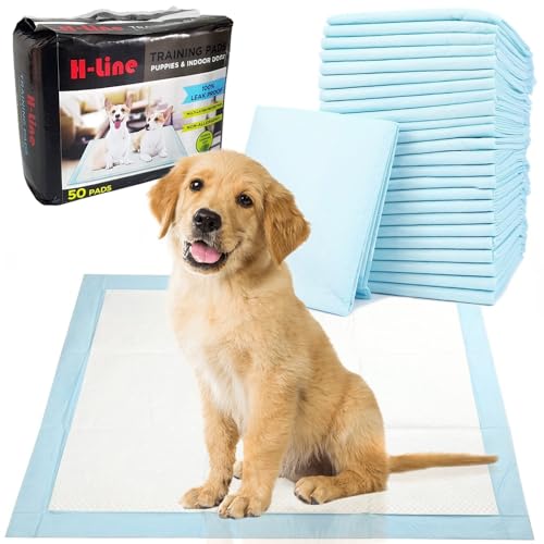 H-line Pack of 100 Quality Multi Layered Pet Dog Puppy Pads Large Absorbent Training Trainer Floor Toilet Wee Mats H-line Pack of 100 Quality Multi Layered Pet Dog Puppy Pads Large Absorbent Training Trainer Floor Toilet Wee Mats