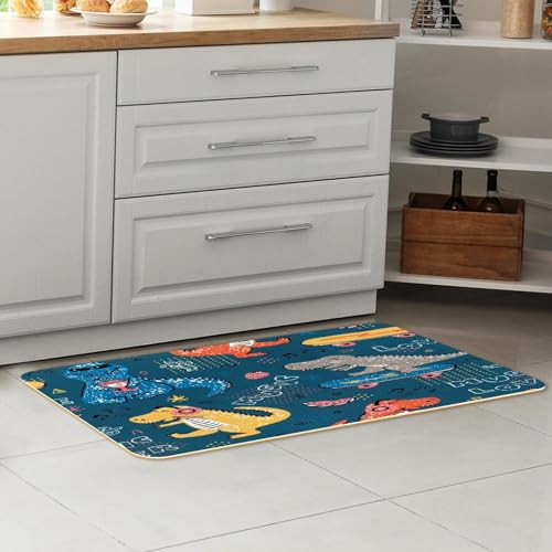 Tapete de cocina antideslizante de dinosaurio para evitar resbalones 7
