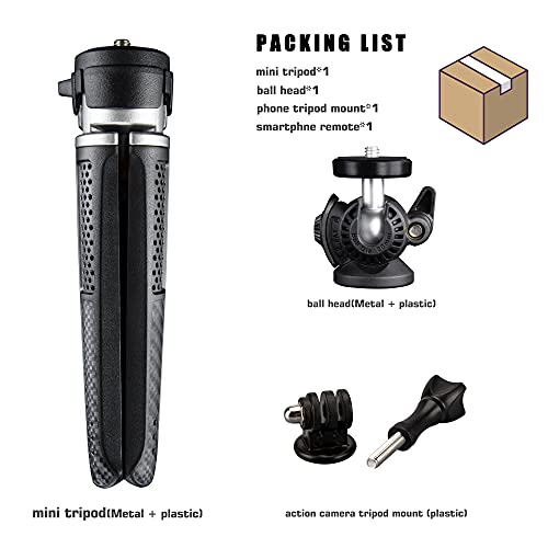 Lammcou Action Kamera Stativ, Leichtes Tragbares Mini Stativ mit 2 Segmenten & Voll Schwenkbar Kugelneiger & Actioncam Halterung Kompatibel mit GoPro Hero 12 11 10 9 8 7 Fusion Max X3 – Bild 8