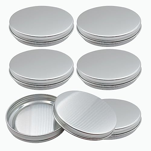 UMCHU Lot de 6 boîtes vides en aluminium de 30 ml - Rondes - Pour baume à lèvres, crème cosmétique, mini bougies, bijoux