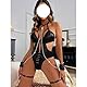 SNOMYRS Rave Bodysuit Kette Armband Sexy Cosplay Dessous Schwarz PU Leder Korsett Latex Halloween Kostüm Outfits