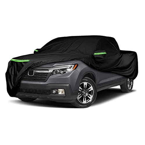 Image of Waterproof Truck Cover Replace for 2006-2024 Honda Ridgeline, 6 Layers All Weather Custom-fit Car Cover with Zipper Door & Windproof Bands for Snow Rain Dust Hail Protection