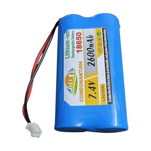 Image of 7.4 Volt Battery Pack 2600 mAH Full Capacity 18650 Lithium Ion Rechargeable Battery Pack with JST 2 Pin Jack Robotics Industrial Inbuilt 2S-3-A BMS Security. (Without BMS Card)