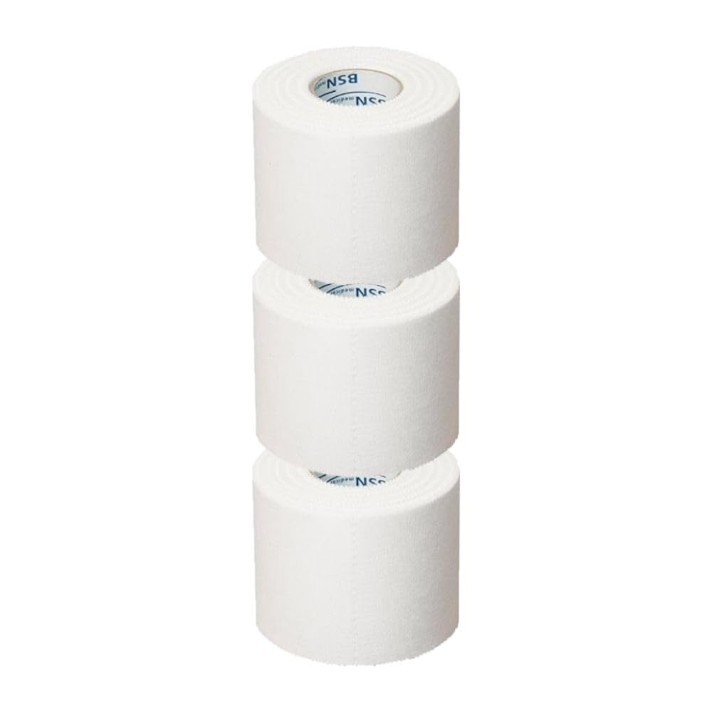nastro taping sportivo anelastico professionale tape zigrinato all’ossido di zinco per bendaggi funzionali stabilizzazione articolare fisioterapia e sport | latex free | 5 cm x10 m 3 pz