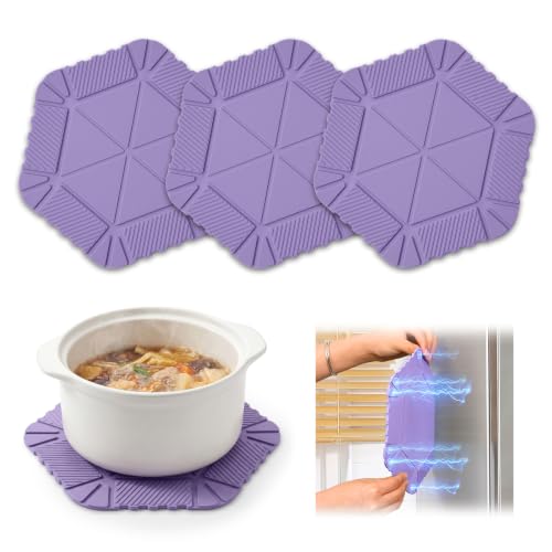 nediea Magnetic Silicone Trivet & Pot Holder, Kitchen Heat Resistant Mat