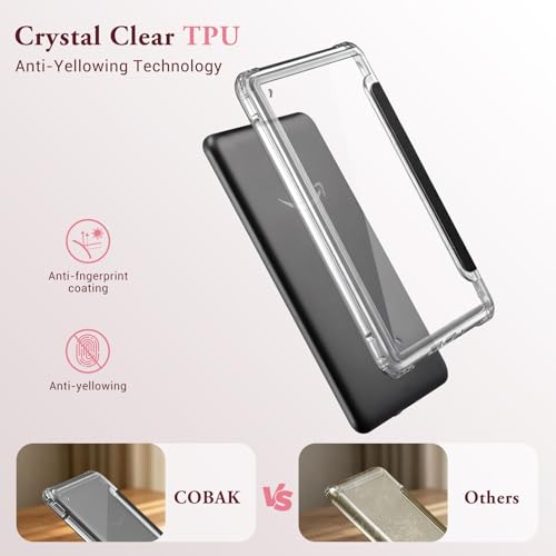 Image of CoBak Detachable Magnetic Case for 6 inch Kindle 11th Gen (2024 and 2022 Release) - Ultra Slim Transparent Clear TPU Back Shell Protective Cover with Auto Wake /Sleep for Kindle 11th Generation