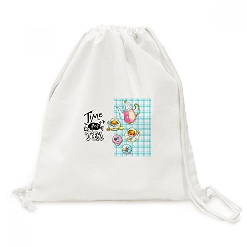 Sac à dos de voyage imprimé théière sac de pique-nique en toile pour femme