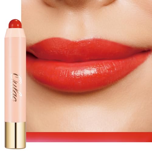 Oulac Red Lipstick - Lipstain and Blush Duo, Tinted Lip Balm, Moisturising and Nourishing, Glossy Finish, Vegan, Bloom Bloom(03)