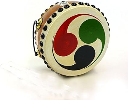 Amazon 国産手作り本格皮和太鼓 巴 50号 バチ2本付き 太鼓 楽器 音響機器